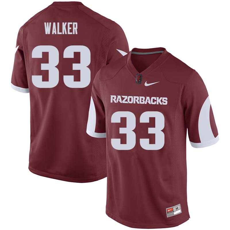 Men #33 Dee Walker Arkansas Razorback College Football Jerseys Sale-Cardinal